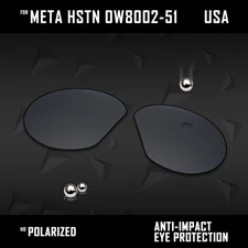 Black Polarized Replacement Lenses for Oakley Meta HSTN OW8002-51mm