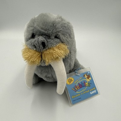 Webkinz Grey Walrus HM332 Plush Animal with Sealed Code Stuffed Ganz CLEAN