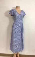 Sienna Sky Blue Floral Maxi Dress Womens Small