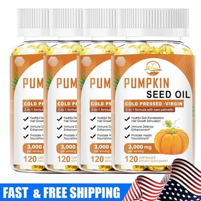 Pumpkin Seed Oil with Saw Palmetto 3000mg Energy Booster Body Support Softgels