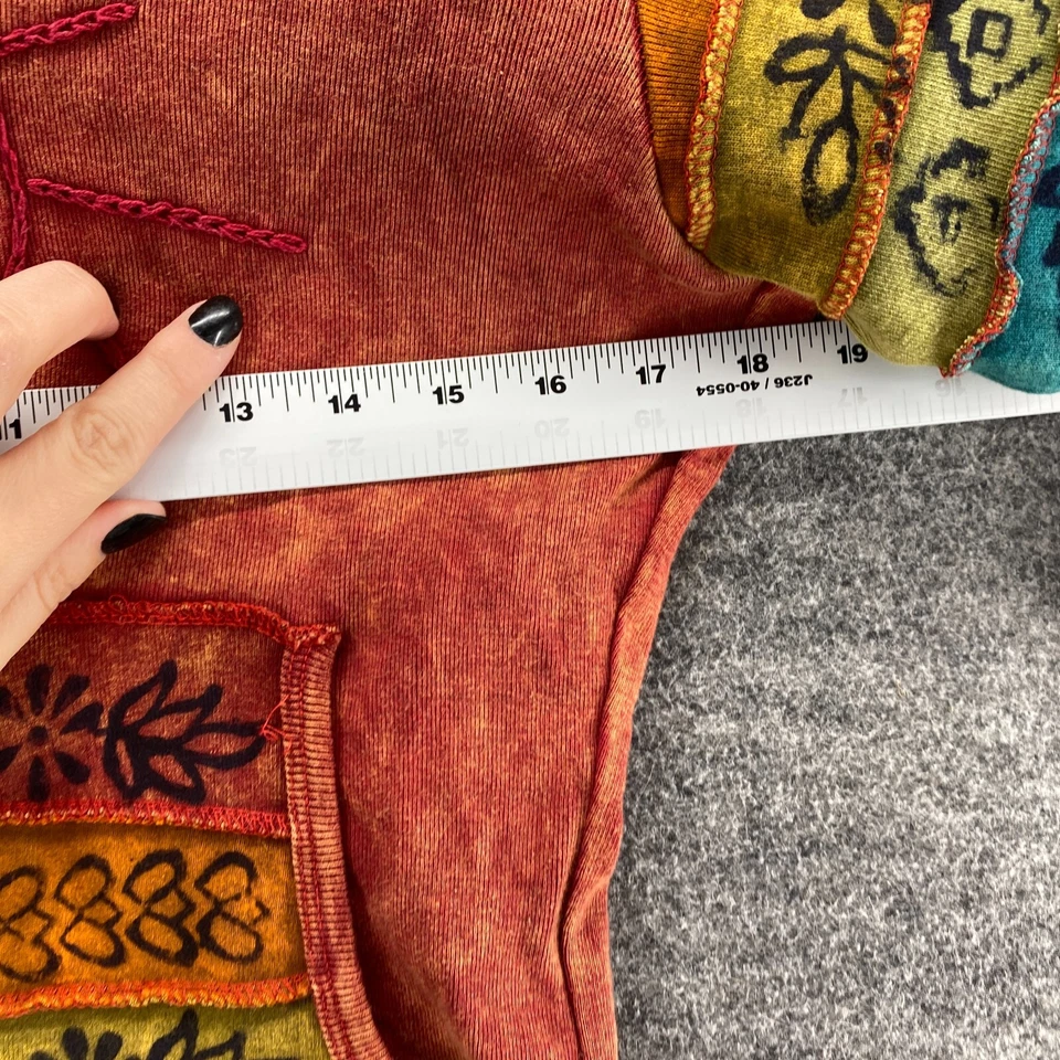 Unbranded Full Zip Hoodie Women S/M Red Striped Hooded Long Sleeve Cotton Casual - Image 3 of 4