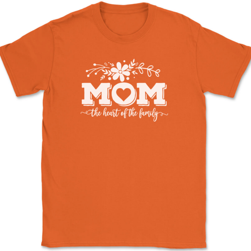 Mom The Heart of The Family T-Shirt Funny Mothers Day Parenting Gift Tee - Picture 8 of 10