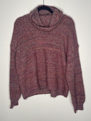 OLD NAVY Women's Cozy Shaker Stitch Turtleneck Sweater Purple Heather Size  Large