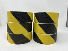 2" Non-Slip Textured Vinyl NO GRIT Safety Grip Tape Black Yellow 6 Rolls NEW
