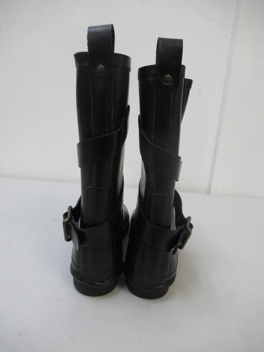 Burberry Mid Buckle Rubber Rain Boots Black Womens EU 38 | eBay