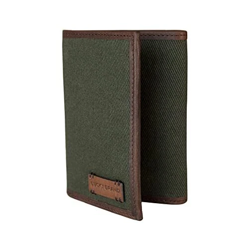 Cartera de hombre triple y plegable en L en relieve (disponible en lona de algodón o cuero) Foto 4 de 4