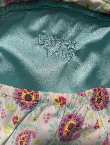American Girl Bitty Baby Paisley Diaper Bag/Carry Case, Inside Pocket, Perfect! - Picture 4 of 6