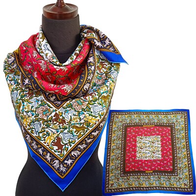 Hermes ''CHASSE EN INDE'' Carre 90 Silk 100% Scarf Vintage Rare