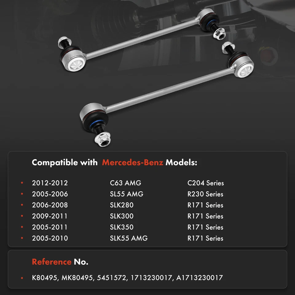 2 шт звеньев стабилизатора подвески переднего стабилизатора для Mercedes-Benz C204 R171 SL55 AMG SLK280 - Изображение 2 из 4