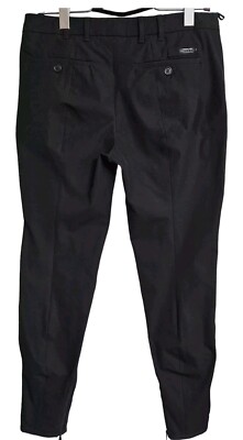 パンツ PRADA cotton slacks black PRADA Womens Black Cotton Blend Elastic Trousers with Zippers at
