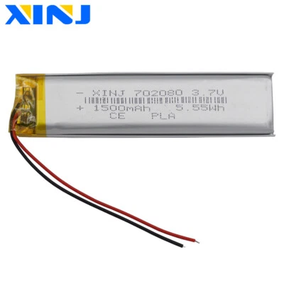 XINJ Batería Li-Polímero 3.7V 1500mAh 5.55Wh 702080 Para GPS Bluetooth Altavoz LED