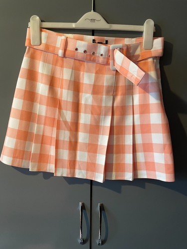 Miss Selfridge peach check skirt suit 12/14 - Picture 4 of 7