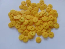LOT OF 100 sunflower YELLOW COLOR 9/16 INCH 2 HOLE BUTTONS, NEW