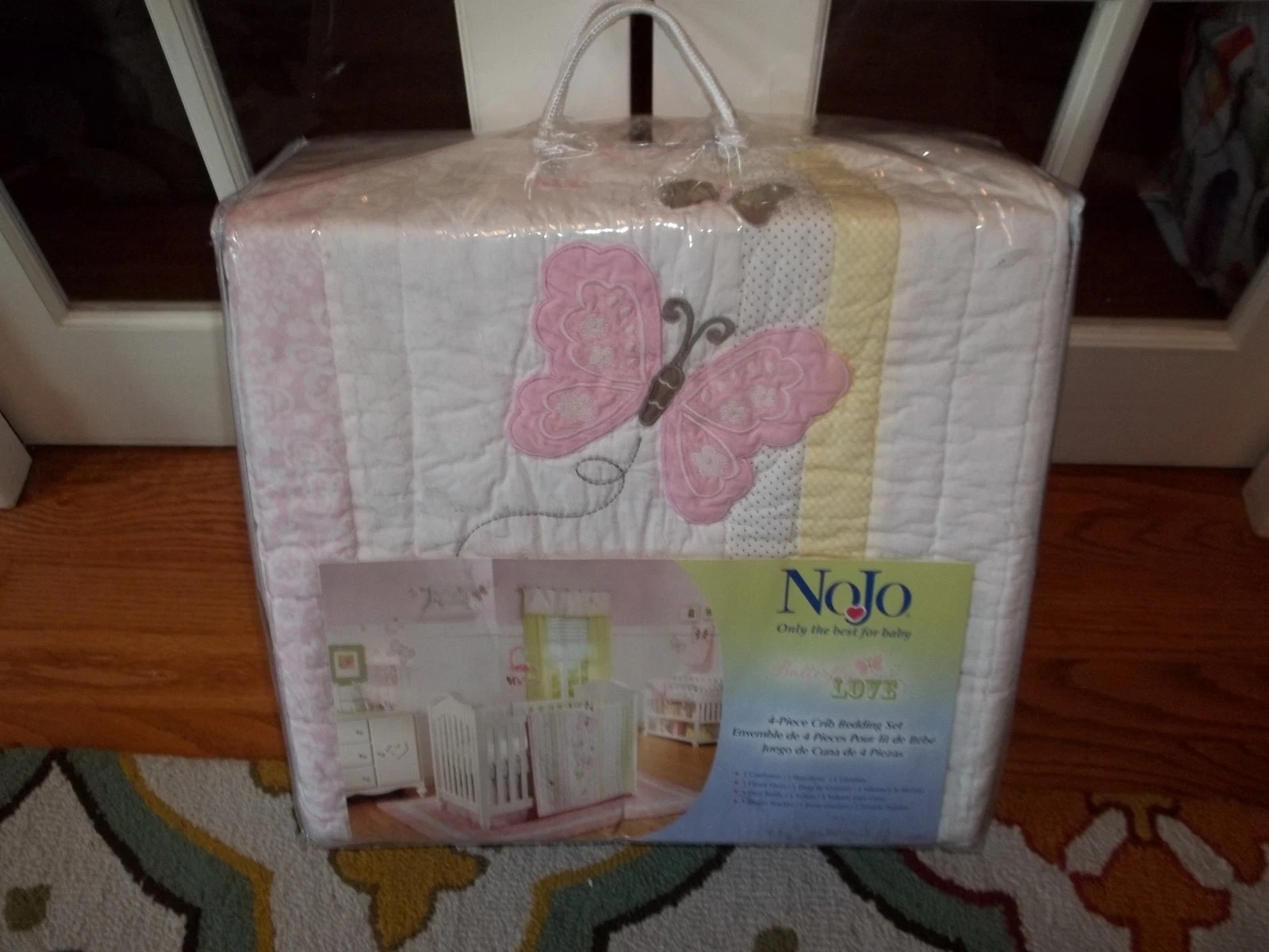 NIP Nojo Butterfly Love Collection Pink yellow White 4pc Crib Bedding Set
Opens in a new window or t