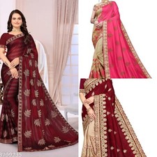 Women's Cotton Silk Saree with Separate Blouse Piece