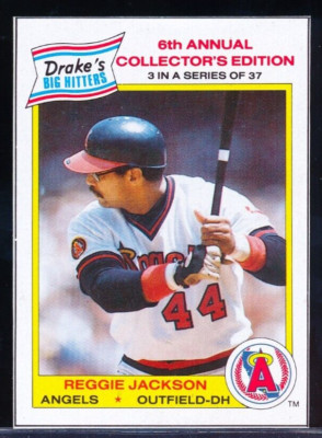 1986 Drake's Big Hitters Food Issue Reggie Jackson #3 hand cut hc NMMT gradable