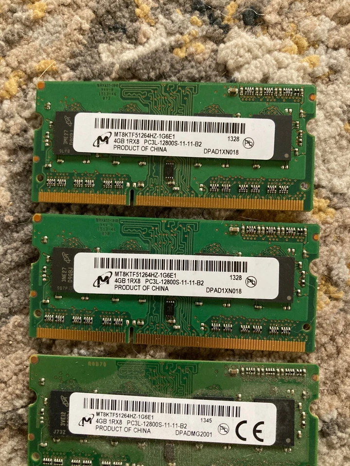 Micron 16GB ( 4 x 4GB ) Kit 1Rx8 PC3L-12800S DDR3 1600MHz SODIMM Laptop Memory - Image 2 of 2
