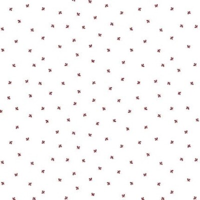 Garnets and Gingham Tiny Foulard Toss White Kim Diehl for Henry Glass 1/2 Yard