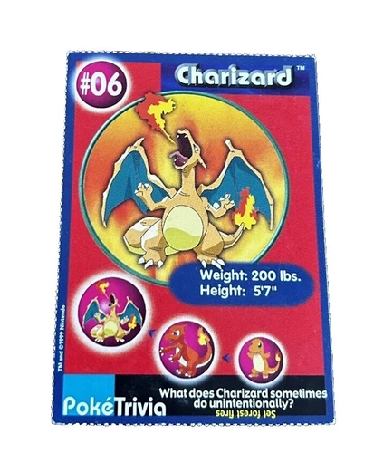 Burger King Pokémon Charizard Individual Cards