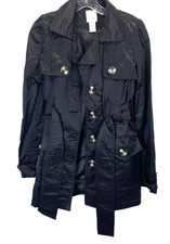 Lola Women Medium Cotton Blend 4 Button Lined Trench Style Belted Jacket Rn80734
