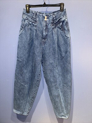 28 X 25 Denim Jeans Vintage Empire Waist Baggy, 1970, PREZZIA