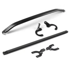 Black Front Rear Strut Bar for 92-00 Civic EG EK 93-97 Del Sol 94-01 Integra DC2