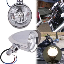 Motorcycle Chrome High Low Visor Bullet Headlight Lamp For Harley Bobber Chopper