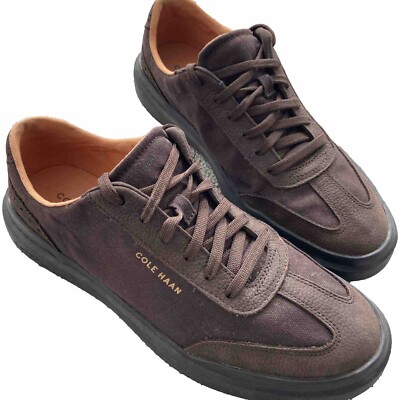 Cole Haan Men's Size 8 M GrandPrø Brown Rally Canvas T-Toe Sneaker