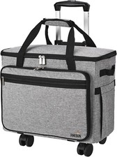 FINESUN Sewing Machine Case with Detachable Dolly Rolling Grey