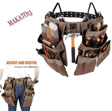 VEVOR 19 Pockets Tool Belt Pouch Bag Adjusts 32” to 54”Polyester Heavy Duty