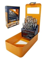 Set of 19 HSS Helical Iron Drill Bits Measures 1 to 10mm Hotels 501002