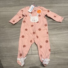 Carter  s Just One You Pink Easter Bunny Tail Sleeper w/ Zip Feet Size 6 Months