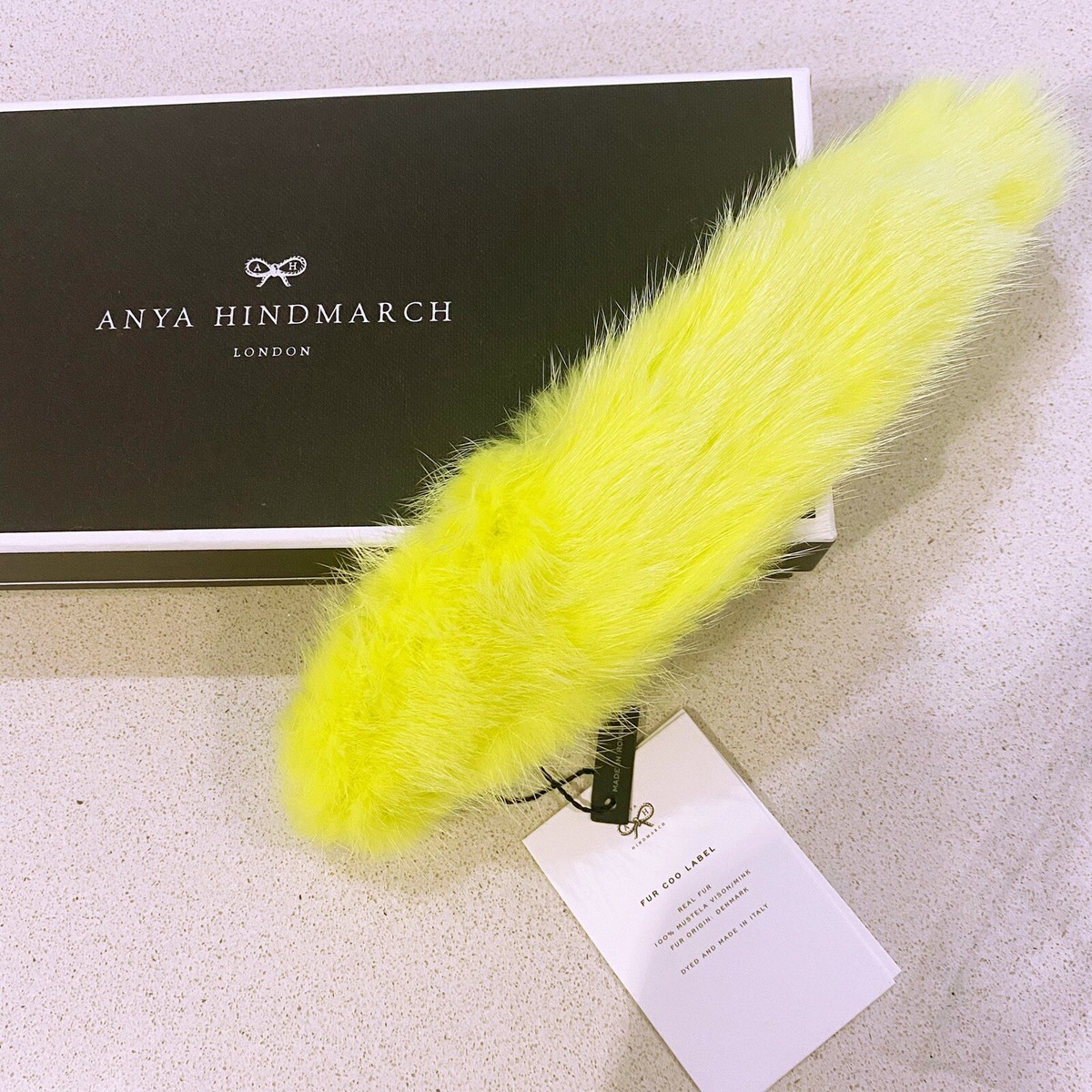 Anya Hindmarch Lime Mink Fur Build A Bag Handle / Strap - New | eBay