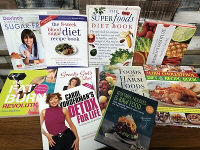 Bundle Of 13 Assorted Hardback Cook Books~ Focusing On Health Benefits From Food