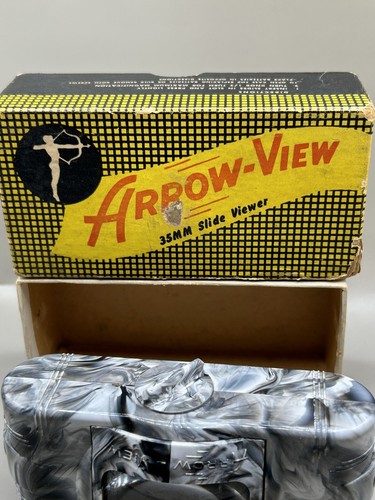Arrow-View Marbled Plastic 35 mm Lighted Battery Operated Slide Viewer In Box - Picture 3 of 6