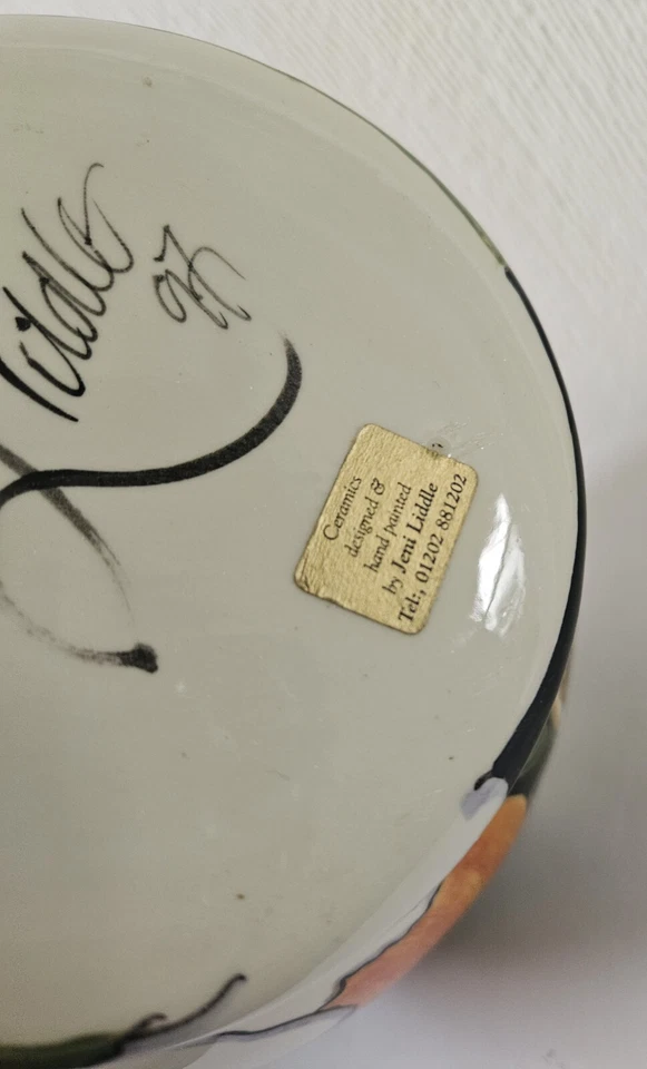 Vintage Large Floral Daisy Statement Vase by Jenn Liddle - 27cm Tall Hand Made - image 2 of 4