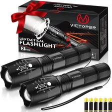 LED Flashlight 2 Pack, Bright 3500 Lumens Tactical Torch High Lumens with 5 Mode