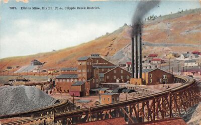 J45/ Elkton Colorado Postcard Mining Mine c1910 Elkton Mine Railroad 311