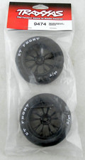 Traxxas 9474 Front Tires  Wheels, Glued Weld gloss black Wheels  Tires 2 