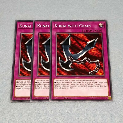 Yugioh Kunai with Chain 1st Edition 3 Card Playset NM Speed