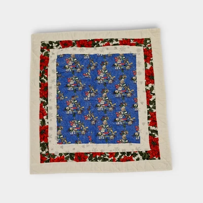 Handmade Quirky Quilters Christmas Reversible Baby's Quilt Summer Santa 76x71cm - image 1 of 4
