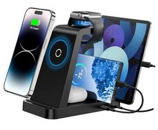 Wireless Charger for iPhone - 5 in 1 Charging Station for Multiple Black