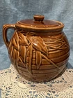 VTG McCoy Pottery USA Pea Pod Design Single Handle Bean Pot/Cookie Jar  Mint!!!!