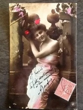 CP ORANOTYPE WOMAN BARE SHOULDER STRAP PINK BEADS HAIR - FOLD - 66730