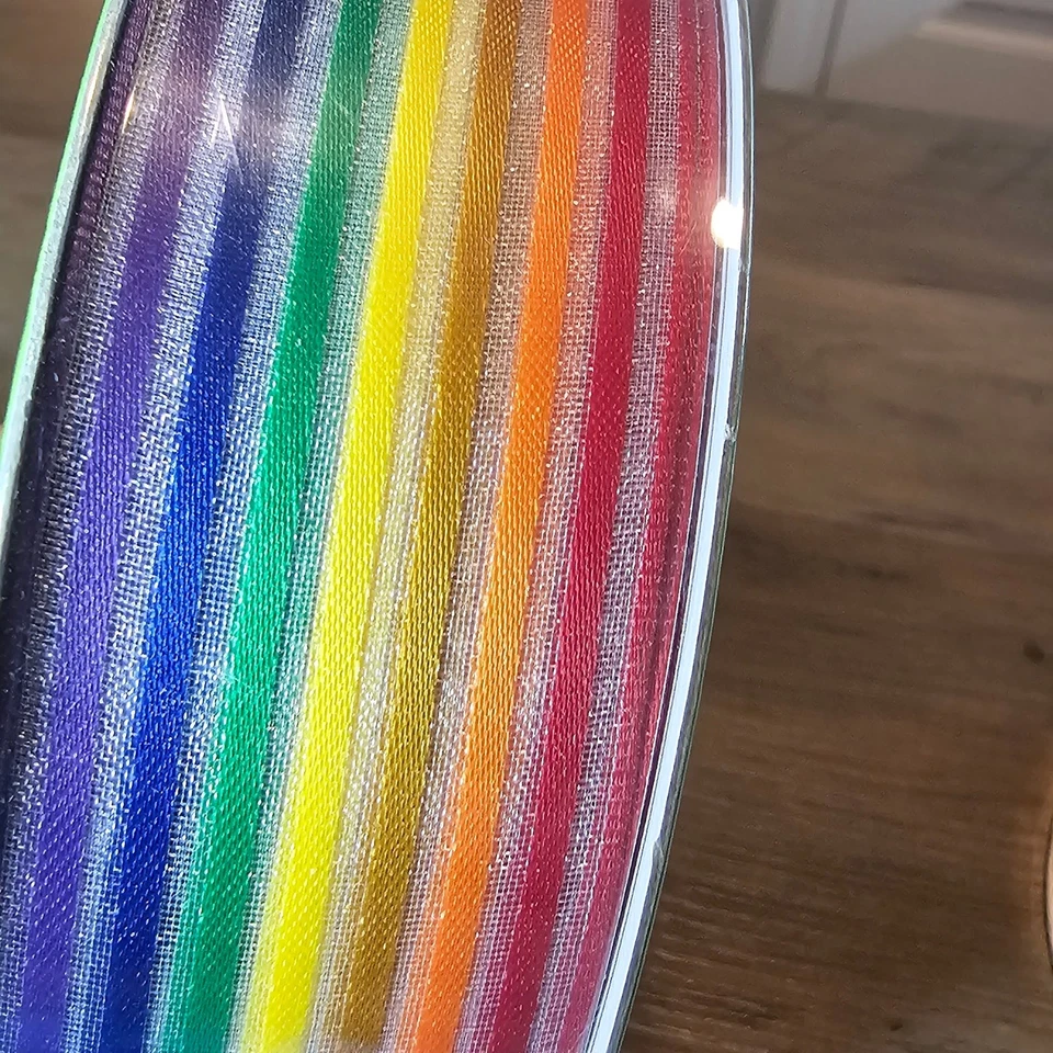 Member's Mark Premium Ribbon 50 Yards Wired Edge 2.5" 1.5" x2 Rainbow Colorful B - Image 4 of 4