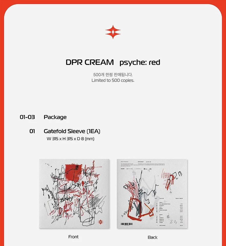 DPR CREAM [PSYCHE : RED] EP Album LP Ver/Vinyl+Sleeve+Poster K-POP SEALED - Image 3 of 4