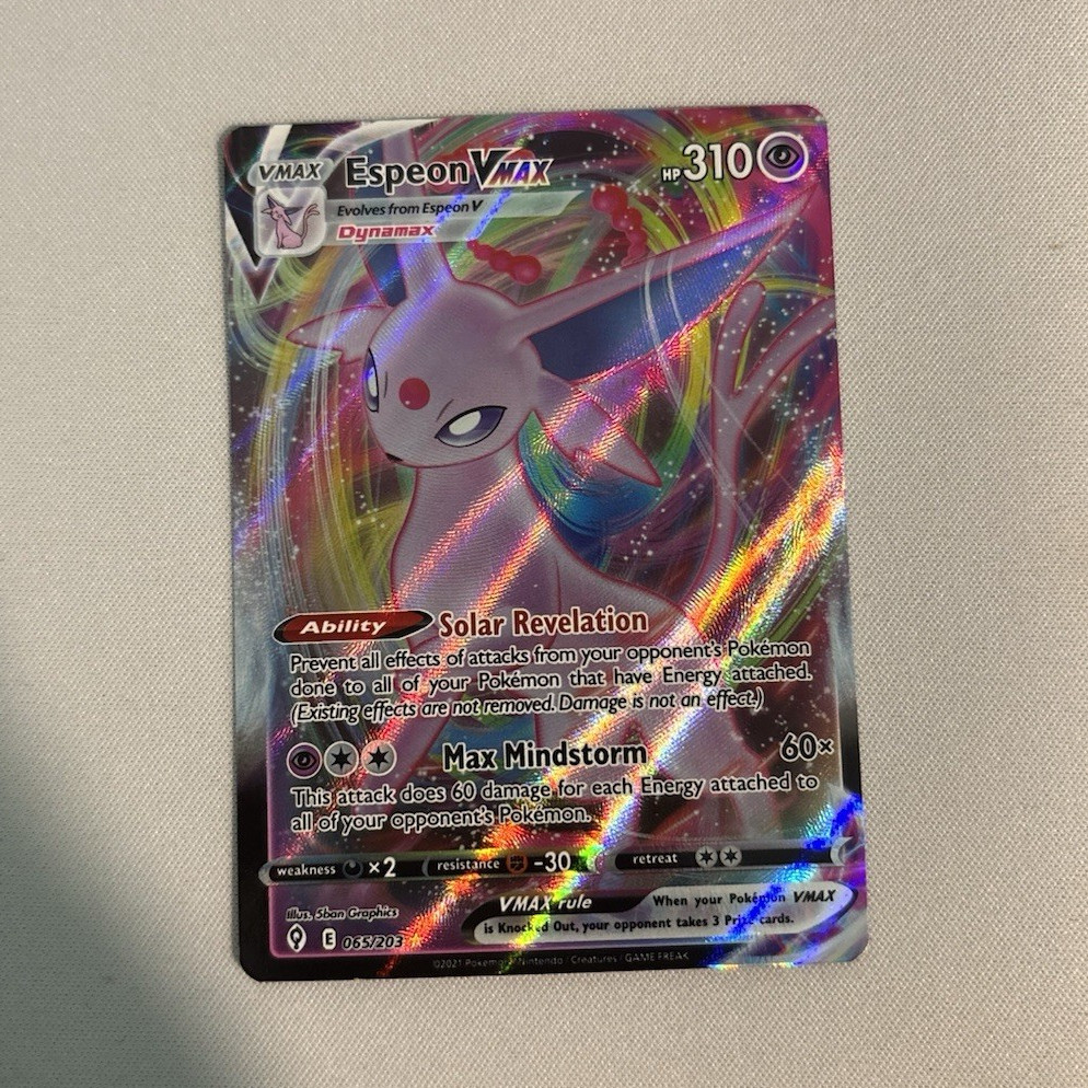 Pokemon Espeon VMAX 065/203 Evolving Skies Ultra Rare Full Art Holo English