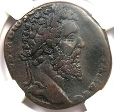 Didius Julianus AE Sestertius Copper Coin 193 AD. Certified NGC VF - 5/5 Surface