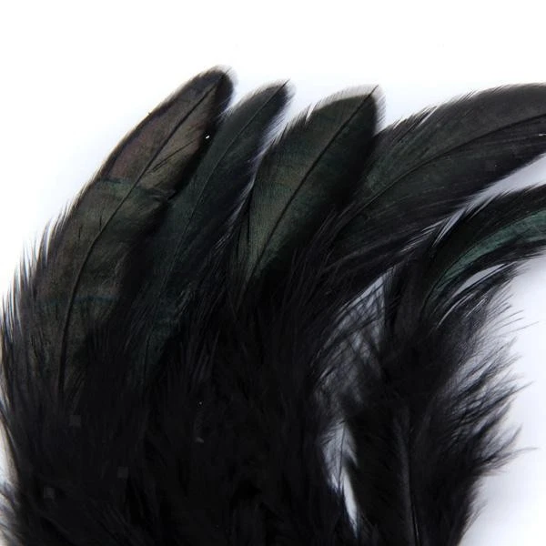 50 Stück Gefärbte Hahnfedern Handarbeiten Machen Zubehör Hahnfeder - Schwarz - Bild 3 von 4