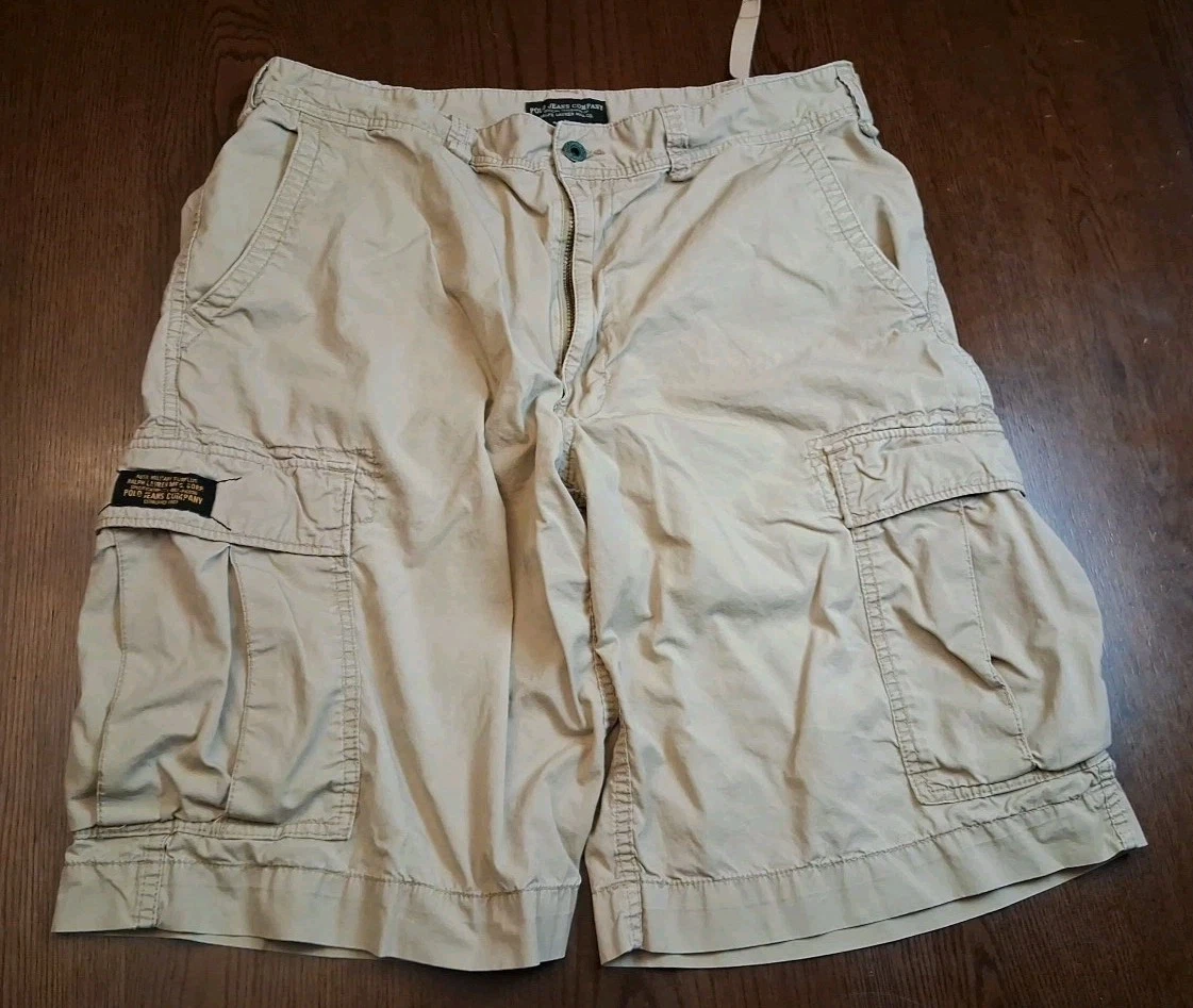 Polo Jeans Co Ralph Lauren Mens Military Rip Stop Khaki Cargo Shorts 36
Opens in a new window or tab